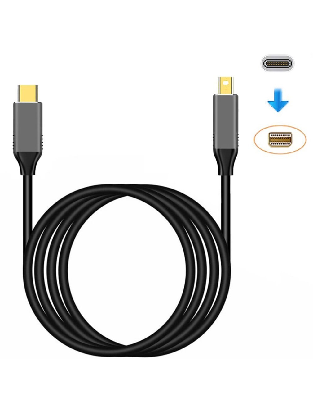 USBC to Mini displayport ̺ 6Ft USB  C Thunderbolt 3-mini DP ڵ 4k ǿ ޴ ̺